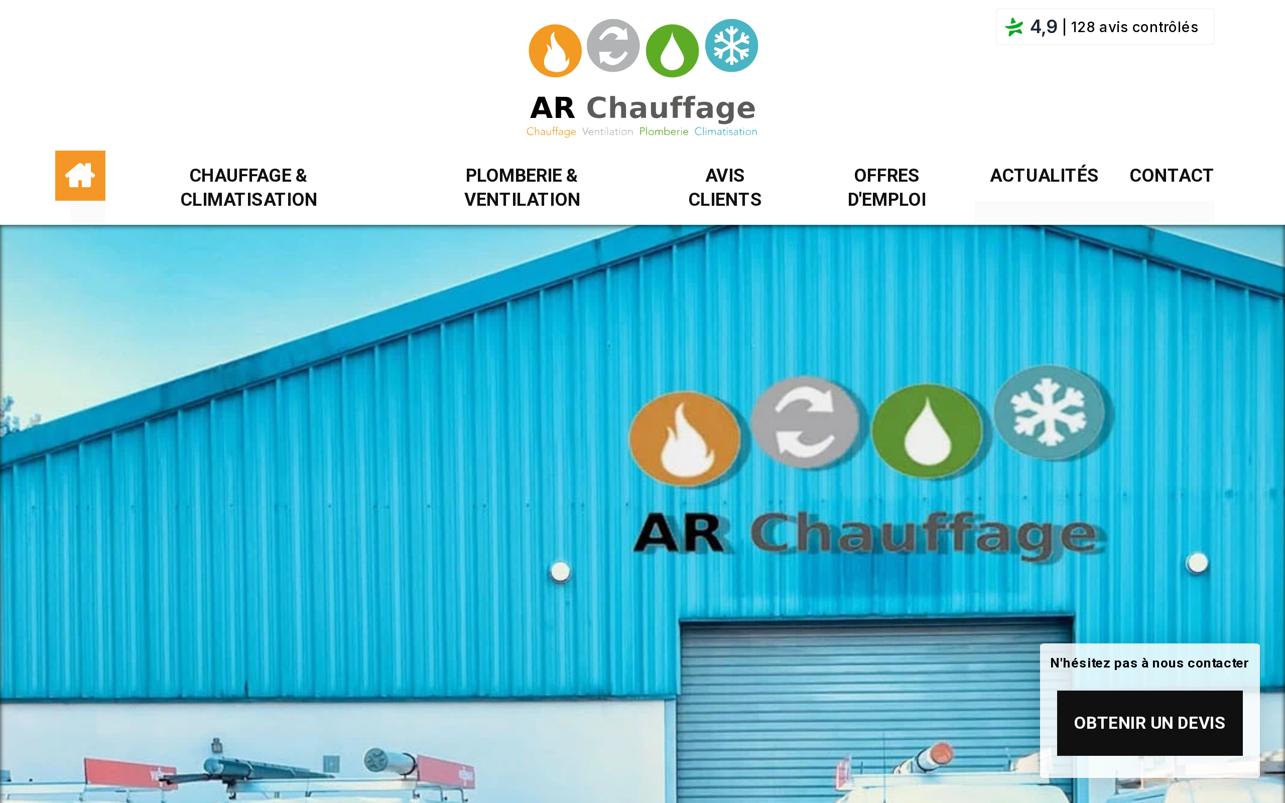 Aperçu du site AR Chauffage