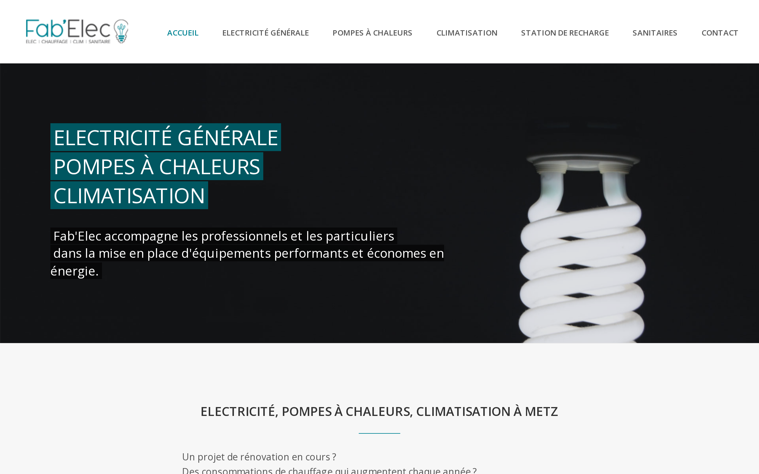 Aperçu du site Fab'Elec