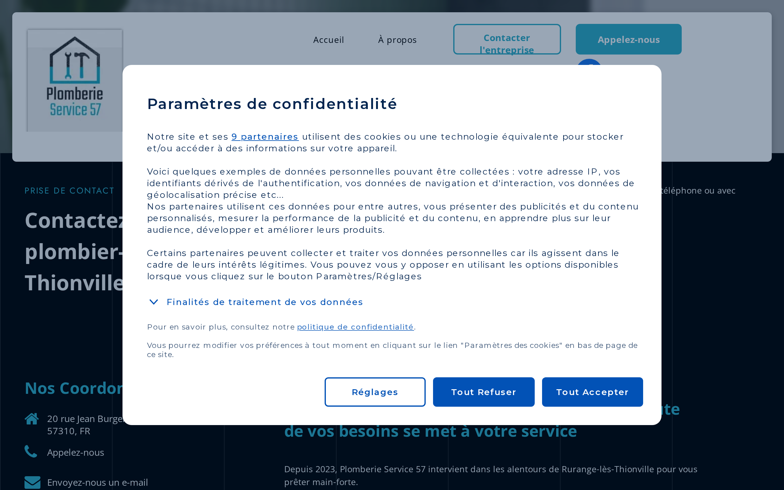 Aperçu du site Plomberie Service 57