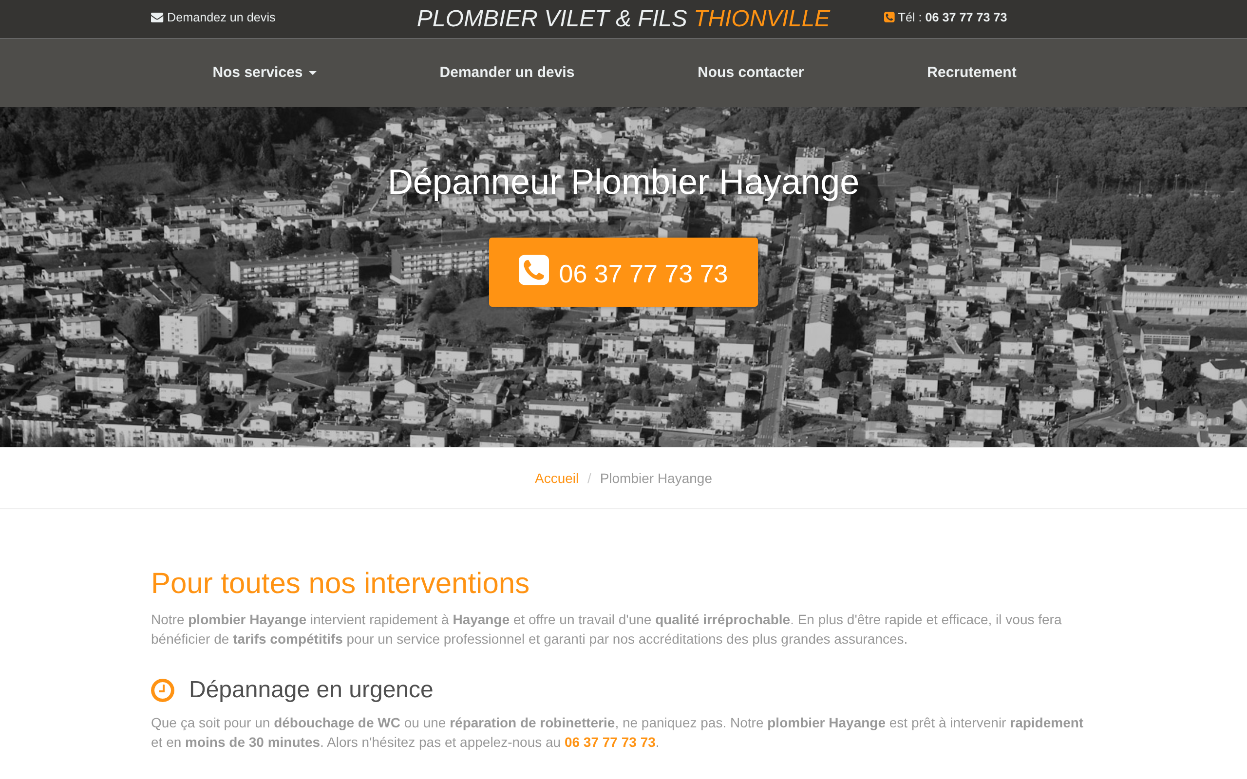 Aperçu du site PLOMBIER VILET & FILS THIONVILLE