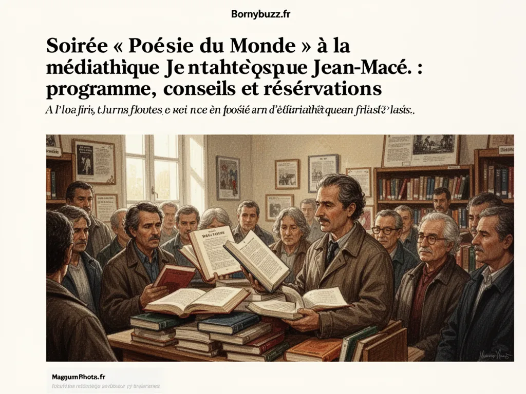 Soirée « Poésie du Monde » à la médiathèque Jean‑Macé : programme, conseils et réservations