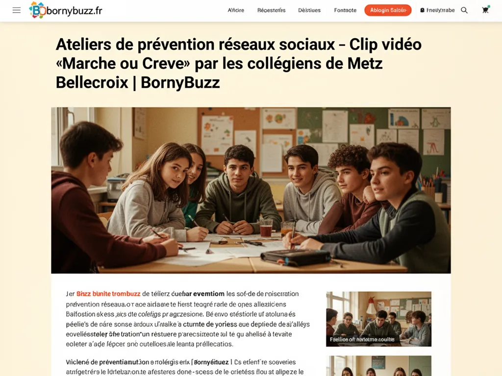 Ateliers de prévention réseaux sociaux – Clip vidéo « Marche ou Crève » par les collégiens de Metz Bellecroix | BornyBuzz