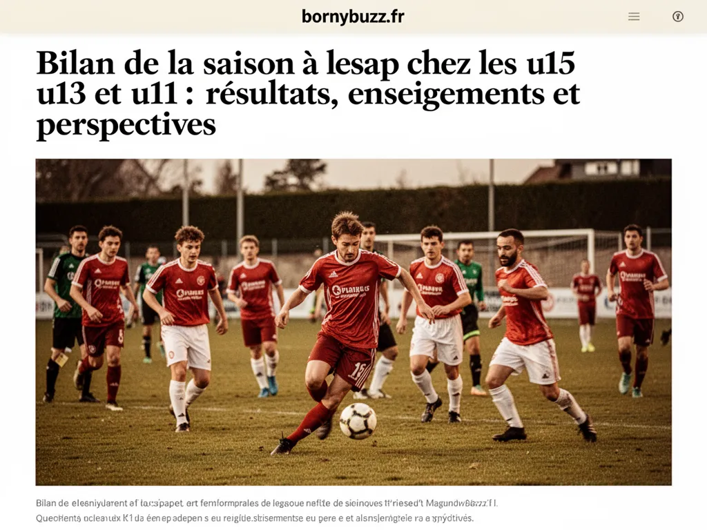 Bilan de la saison a lesap chez les u15 u13 et u11 : résultats, enseignements et perspectives