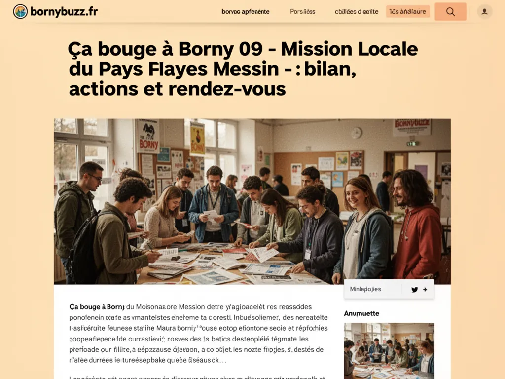 Ça bouge à Borny 09, Mission Locale du Pays Messin - : bilan, actions et rendez‑vous