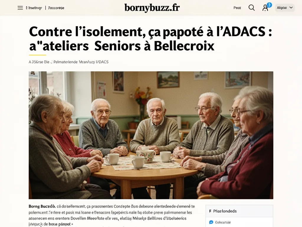 Une salle commune lumineuse avec des seniors assis autour de tables, certains tricotent, d'autres jouent aux cartes en discutant.