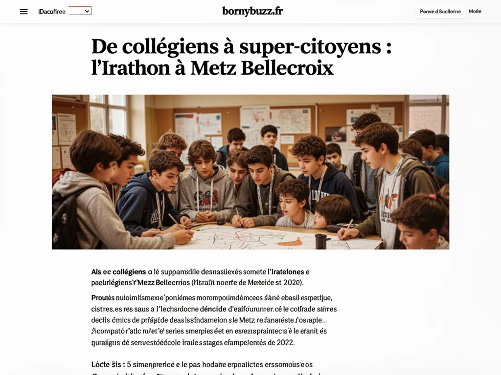De collégiens à super-citoyens : l'Irathon à Metz Bellecroix