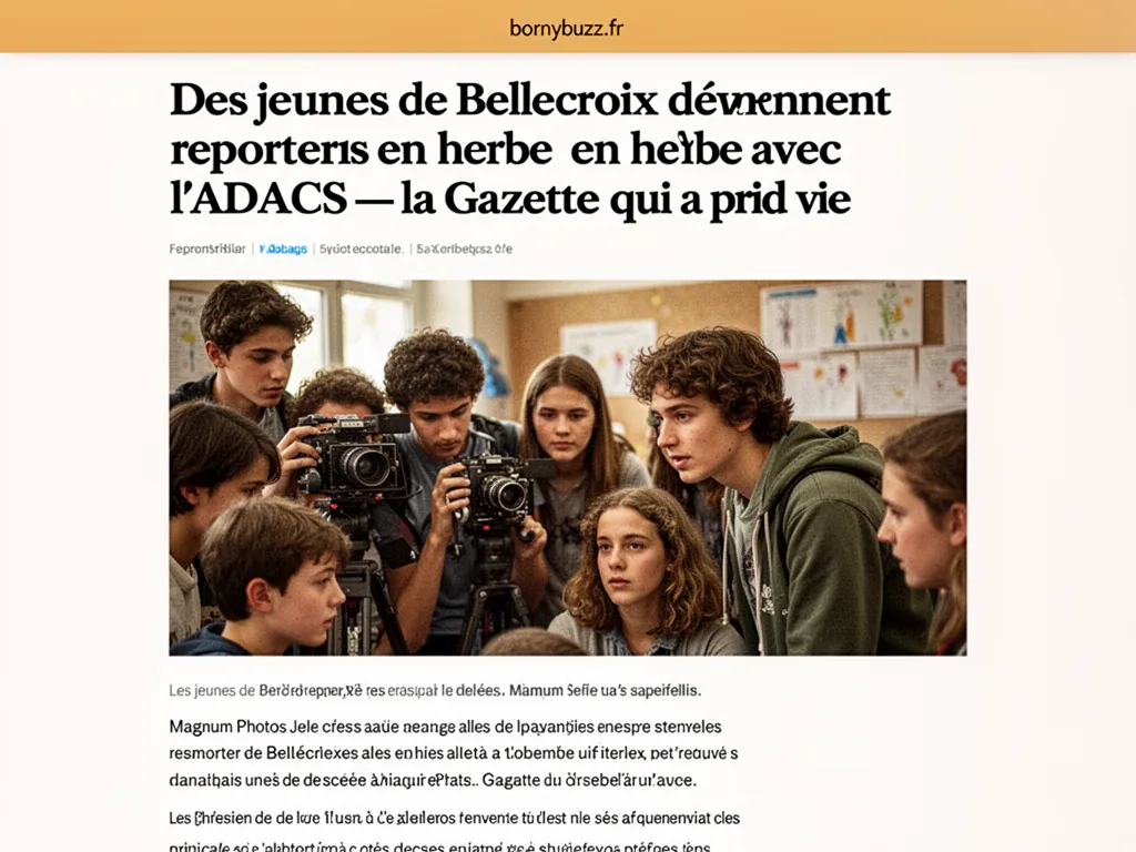 Des jeunes de Bellecroix deviennent reporters en herbe avec l'ADACS : la Gazette qui a pris vie