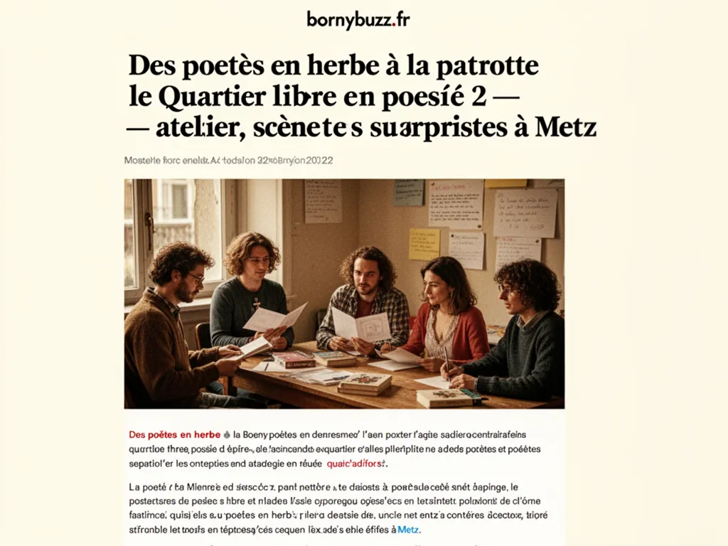 Des poetes en herbe a la patrotte le quartier libre en poesie 2 : atelier, scène et surprises à Metz