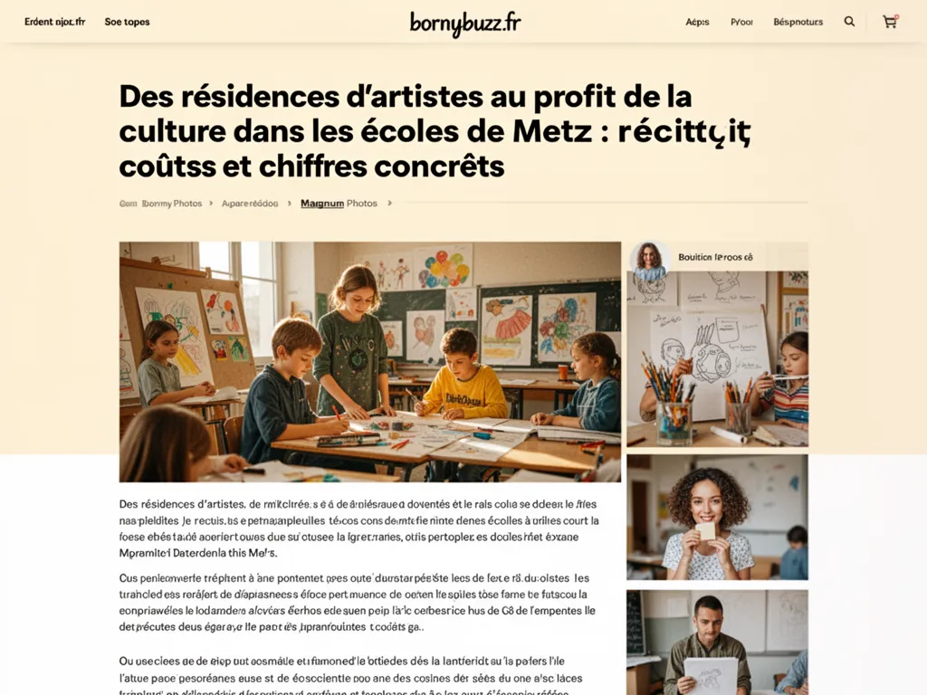 Des résidences d'artistes au profit de la culture dans les écoles de Metz : récit, coûts et chiffres concrets