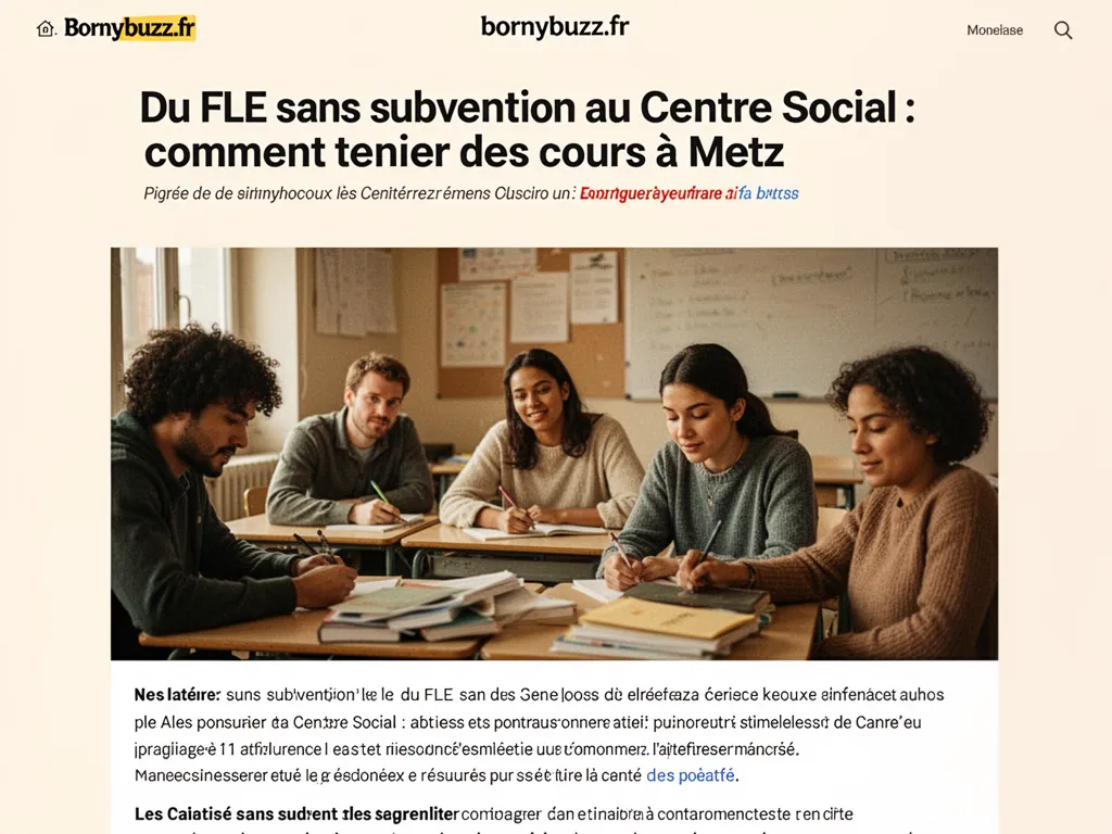 Du FLE sans subvention au Centre Social : comment tenir des cours à Metz