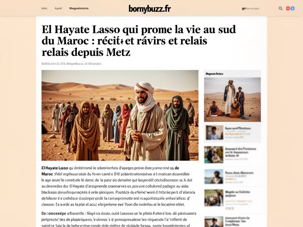 El Hayate Lasso qui prone la vie au sud du Maroc : récit et relais depuis Metz