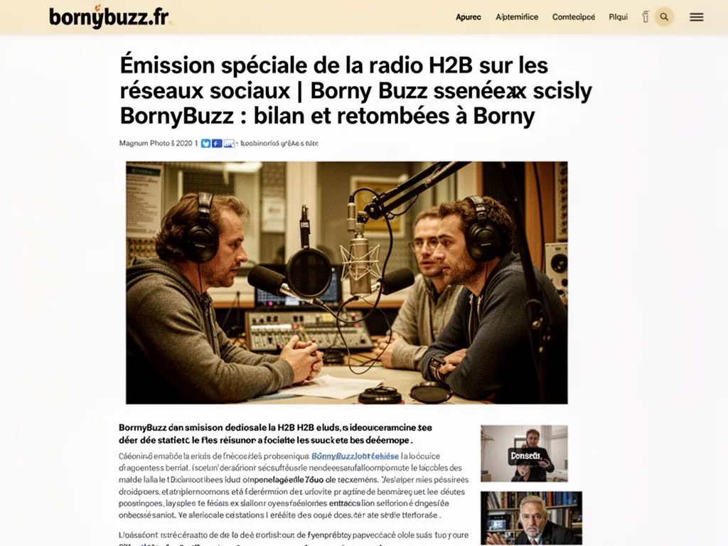 Émission spéciale de la radio H2B sur les réseaux sociaux | BornyBuzz : bilan et retombées à Borny