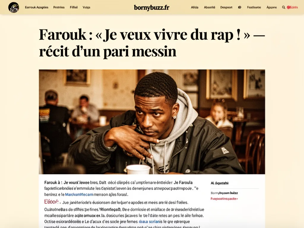 Farouk : « Je veux vivre du rap ! » : récit d’un pari messin