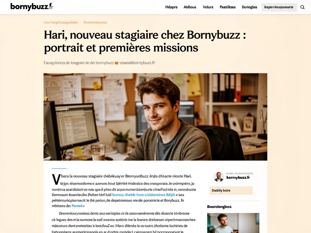 Hari, nouveau stagiaire chez Bornybuzz : portrait et premières missions