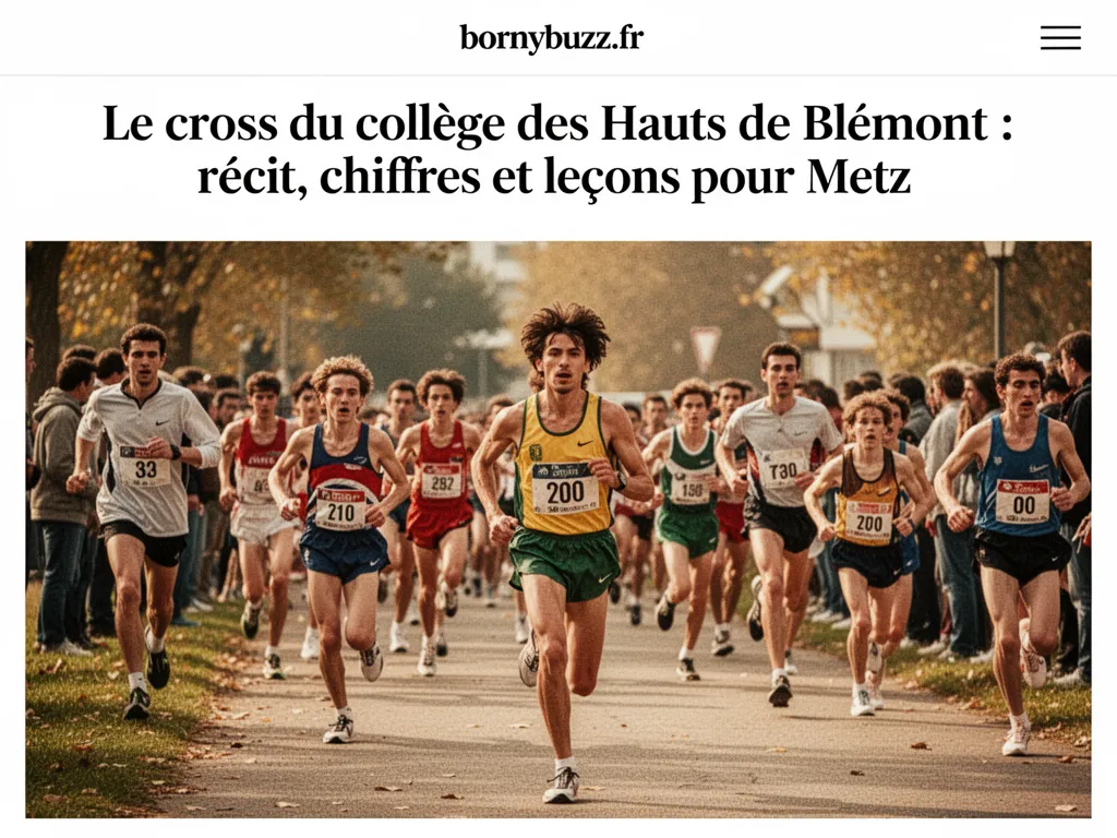 Le cross du collège des Hauts de Blémont : récit, chiffres et leçons pour Metz