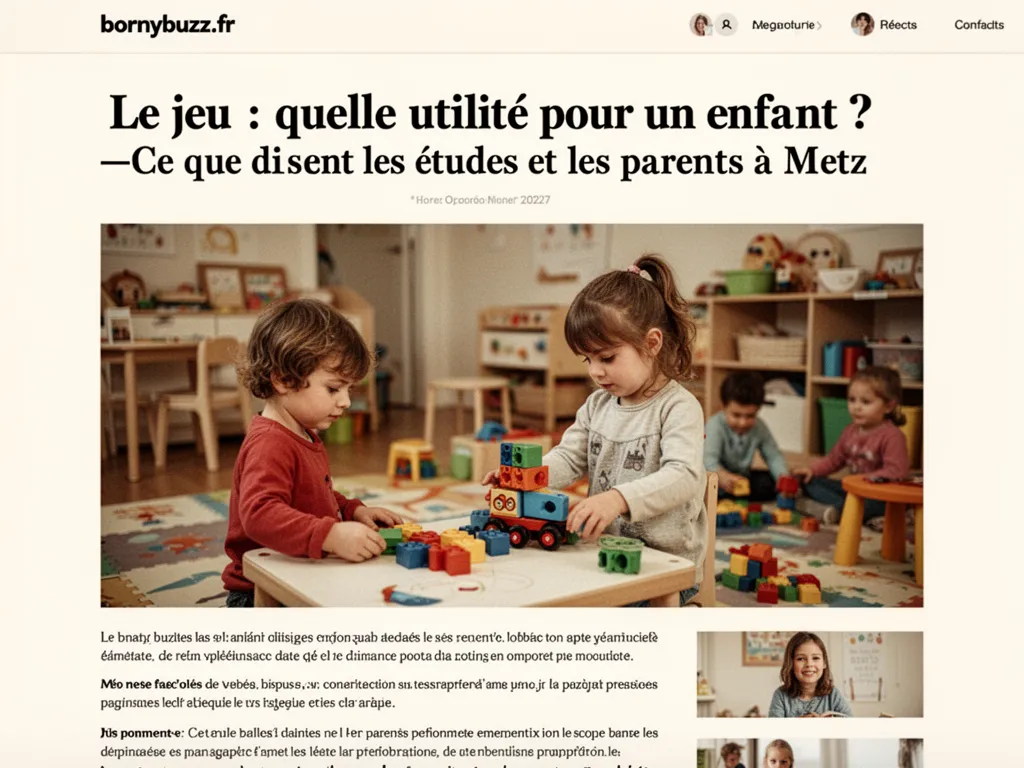 Le jeu : quelle utilité pour un enfant ? : Ce que disent les études et les parents à Metz