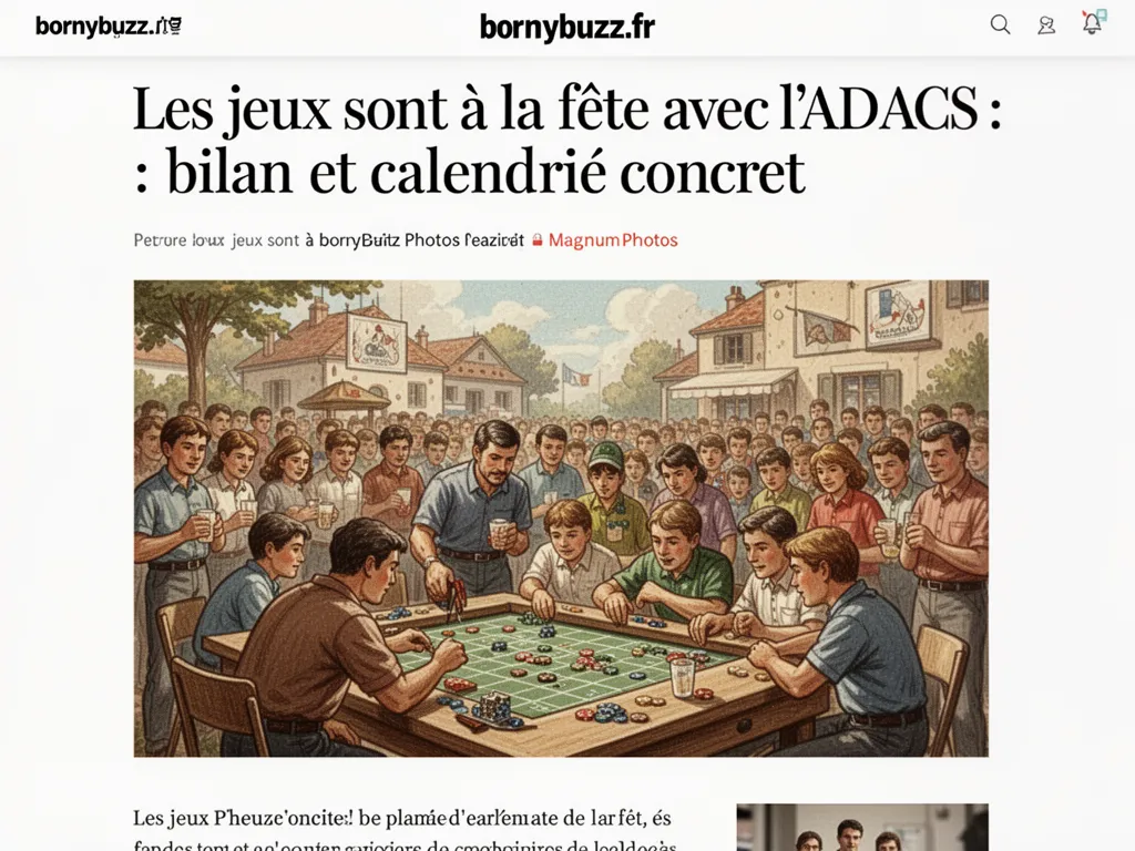 Les jeux sont à la fête avec l'ADACS : bilan et calendrier concret