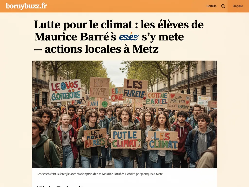 Lutte pour le climat : les élèves de Maurice Barrès s'y mettent : actions locales à Metz