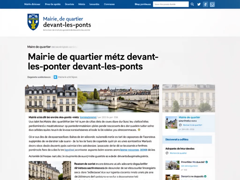 Une façade de mairie de quartier à Metz avec son entrée, un panneau municipal et un trottoir de quartier