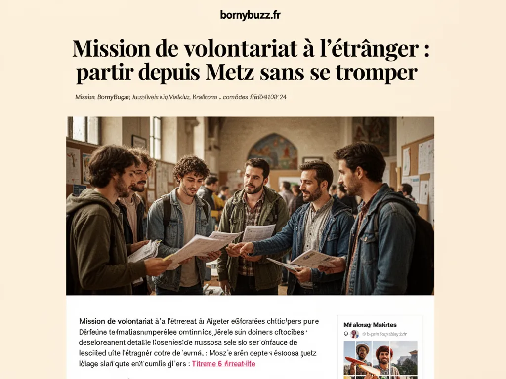 Mission de volontariat à l'étranger : partir depuis Metz sans se tromper