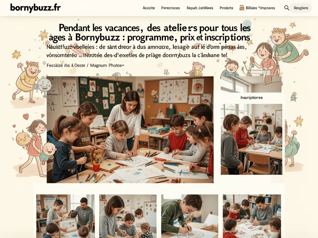 Pendant les vacances, des ateliers pour tous les âges à Bornybuzz : programme, prix et inscriptions