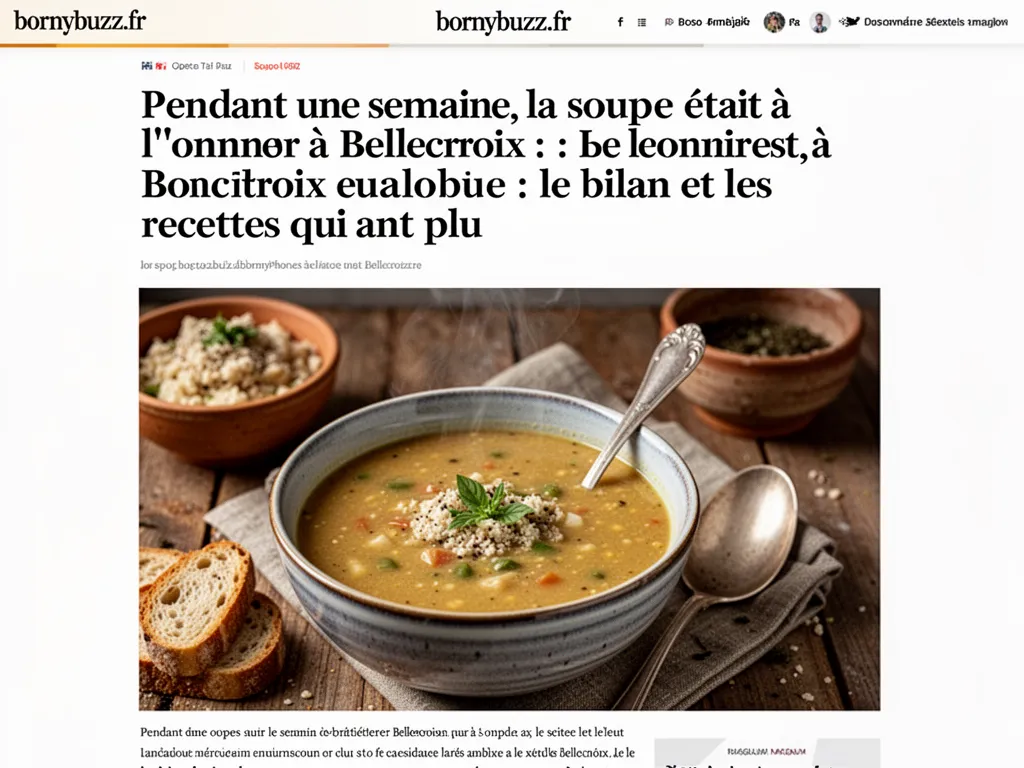 Pendant une semaine, la soupe était à l'honneur à Bellecroix : le bilan et les recettes qui ont plu