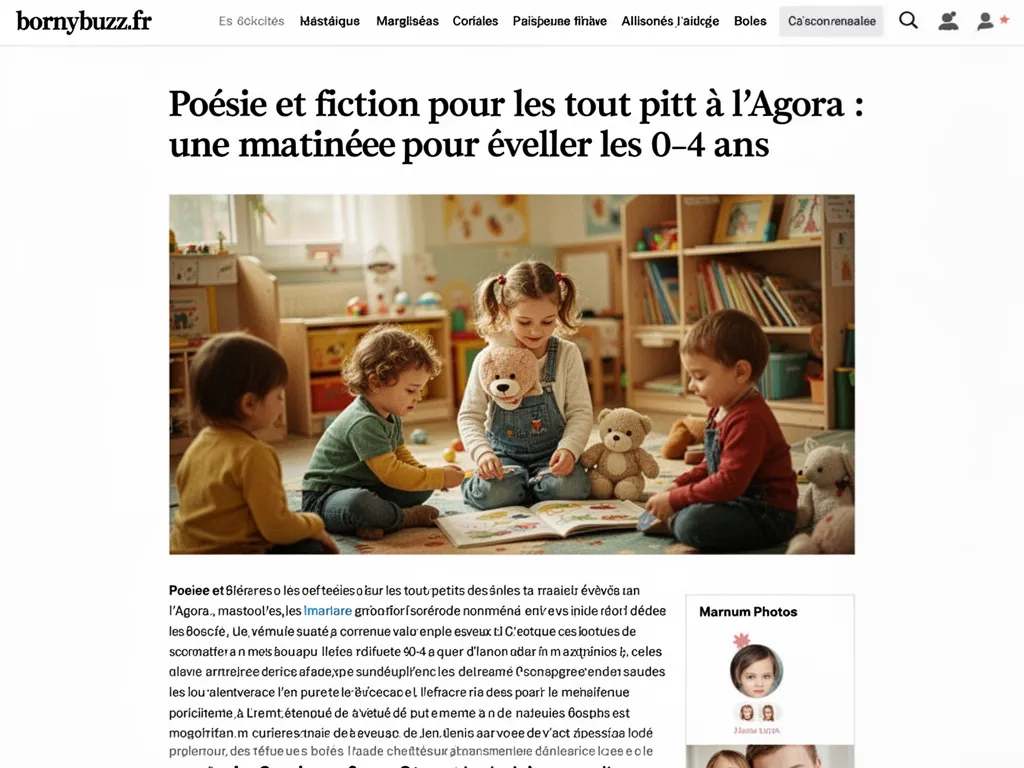 Poésie et fiction pour les tout petits à l'Agora : une matinée pour éveiller les 0–4 ans