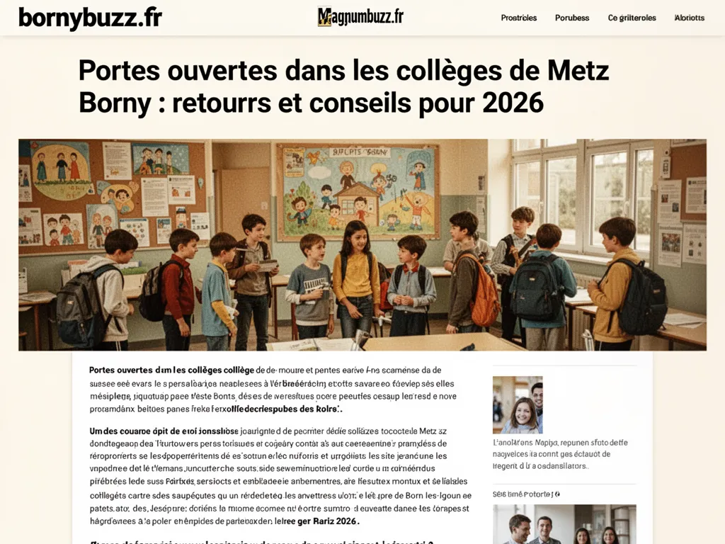 Portes ouvertes dans les collèges de Metz Borny : retours et conseils pour 2026