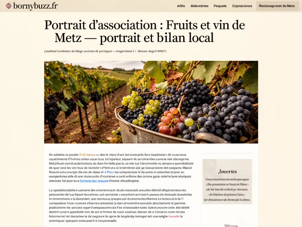 Portrait d'association : Fruits et vin de Metz : portrait et bilan local