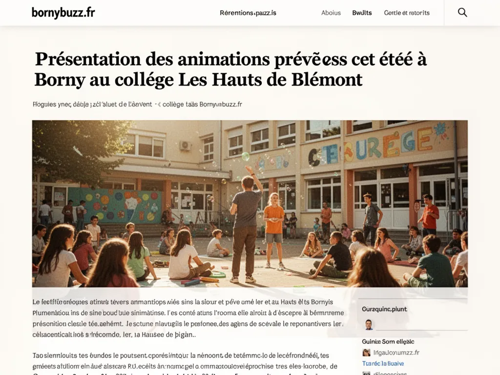 Présentation des animations prévues cet été à Borny au collège Les Hauts de Blémont