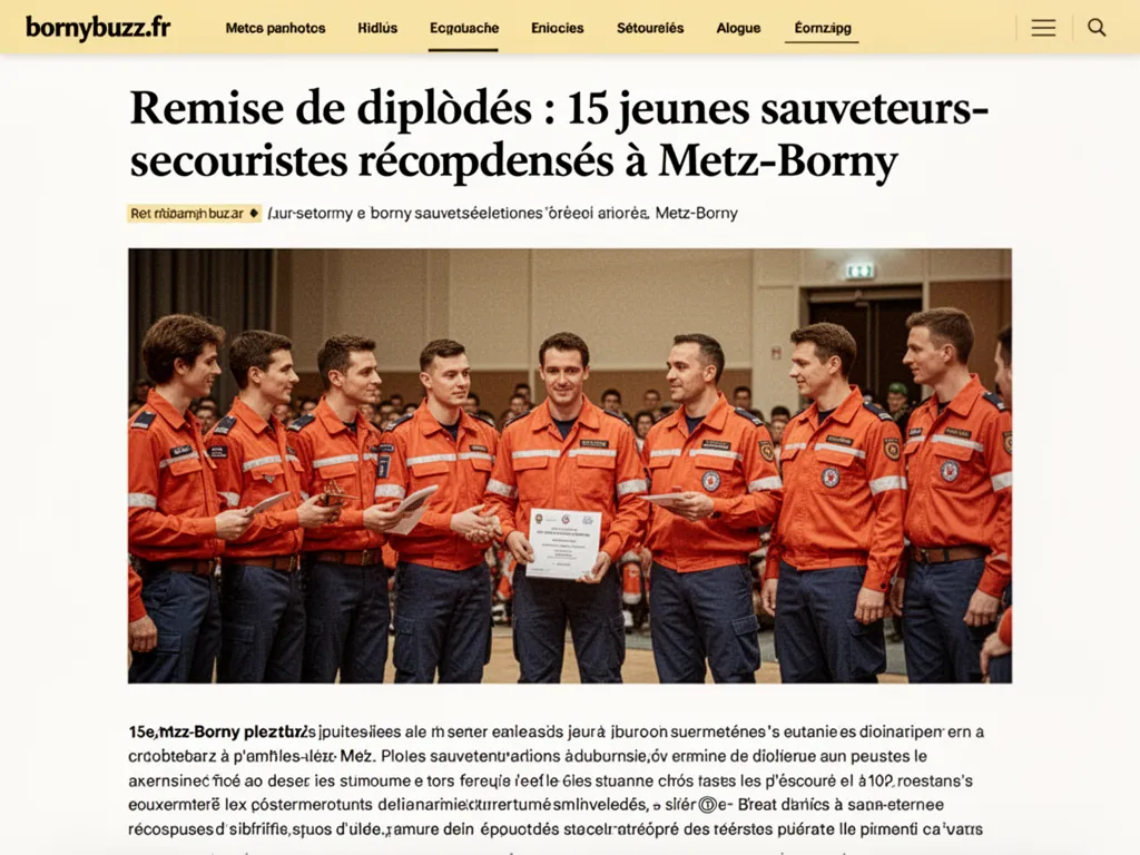 Remise de diplômes : 15 jeunes sauveteurs-secouristes récompensés à Metz-Borny
