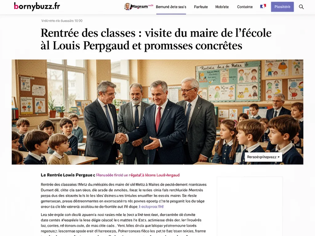 Rentrée des classes : visite du maire de Metz à l'école Louis Pergaud et promesses concrètes
