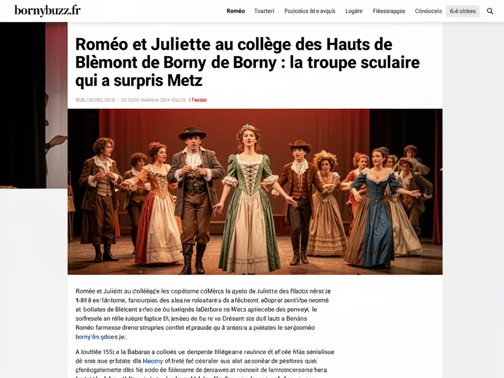 Roméo et Juliette au collège des Hauts de Blémont de Borny : la troupe scolaire qui a surpris Metz
