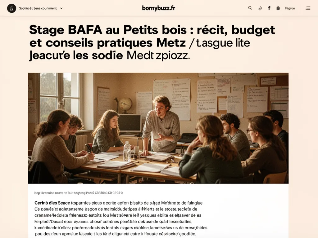 Stage BAFA au Petits bois : récit, budget et conseils pratiques pour Metz