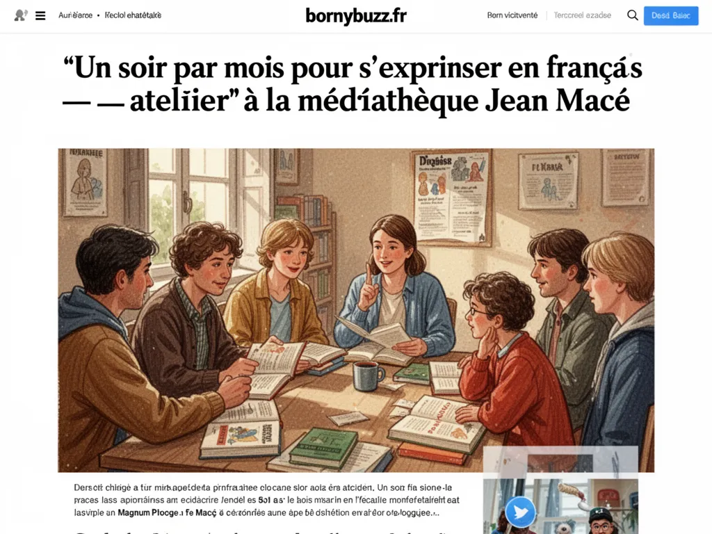 Un soir par mois pour s'exprimer en français : atelier à la médiathèque Jean Macé