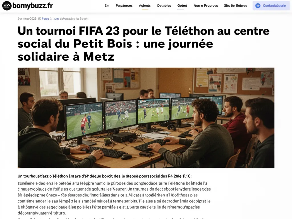 Un tournoi FIFA 23 pour le Téléthon au centre social du Petit Bois : une journée solidaire à Metz