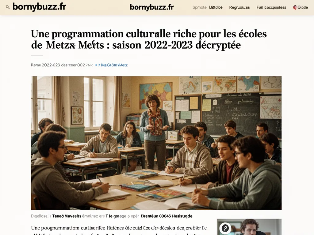 Une programmation culturelle riche pour les écoles de Metz : saison 2022-2023 décryptée
